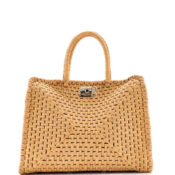Salvatore Ferragamo Handbags - Salvatore Ferragamo Medium Studio Satchel Raffia